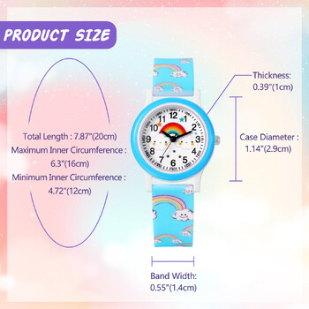 Δώρο αποφοίτησης σχολείων LANCARDO Rainbow Silicone Jelly Watch Digital Dial Αναλογικός χαλαζίας