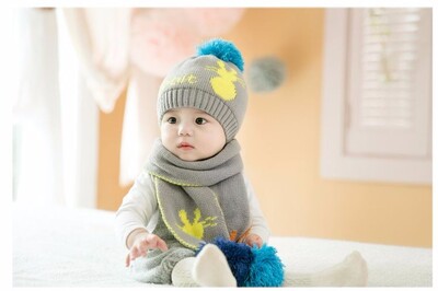 Copii Bebeluși Fete Pălărie Set de încălzire de iarnă Pălării din bumbac Bebeluși Băieți Snow Plus Pălărie de lână catifea pentru copii Pălărie + eșarfă