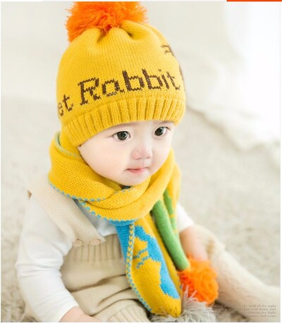 Copii Bebeluși Fete Pălărie Set de încălzire de iarnă Pălării din bumbac Bebeluși Băieți Snow Plus Pălărie de lână catifea pentru copii Pălărie + eșarfă