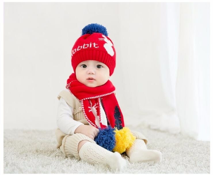 Copii Bebeluși Fete Pălărie Set de încălzire de iarnă Pălării din bumbac Bebeluși Băieți Snow Plus Pălărie de lână catifea pentru copii Pălărie + eșarfă