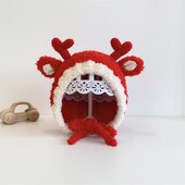 4–24 mėnesių kūdikiams mergaitėms kūdikiams berniukams Animacinių filmų Elniai Kalėdų kepurė Vaikų kepurė mažoms mergaitėms ausų apsauga Šilta aksominė kepurė vaikams pupelės