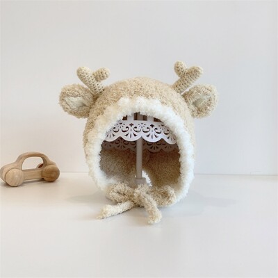 4–24 mėnesių kūdikiams mergaitėms kūdikiams berniukams Animacinių filmų Elniai Kalėdų kepurė Vaikų kepurė mažoms mergaitėms ausų apsauga Šilta aksominė kepurė vaikams pupelės