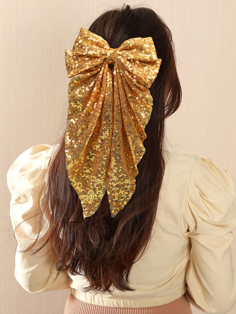 1vnt Didelis lankelis Bling Sparkly Sequins juostelė Aligatoriaus plaukų segtukai Barrettes Party Girls Kids Moterų Mergaičių plaukų aksesuarai