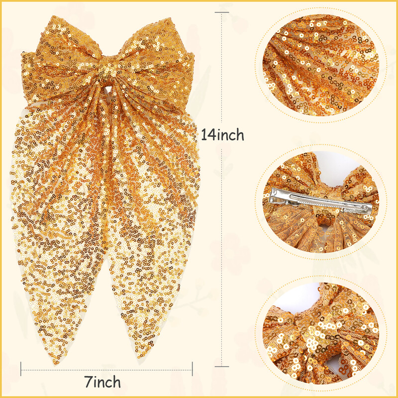 1vnt Didelis lankelis Bling Sparkly Sequins juostelė Aligatoriaus plaukų segtukai Barrettes Party Girls Kids Moterų Mergaičių plaukų aksesuarai