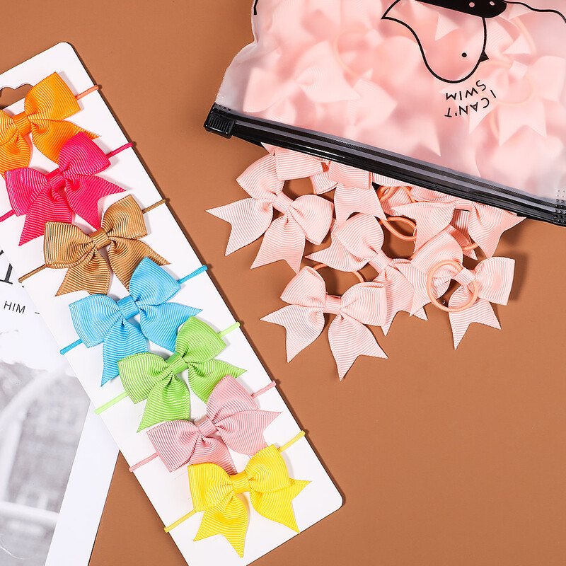 5/10/20Pcs/lot Grosgrain vrpca Mašne za kosu s kikicama Elastične vezice za kosu Držači gumica za kosu Dodaci za kosu za djevojčice, dojenčad
