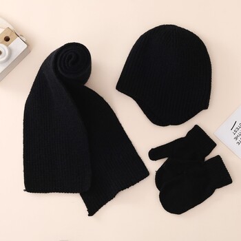 Baby Warm Beanie Καπέλο & Γάντια Πλεκτό Καπέλο και γάντι Βρεφικό κασκόλ Καπέλο μονόχρωμο Breatrhble Δώρο ντους για νήπια