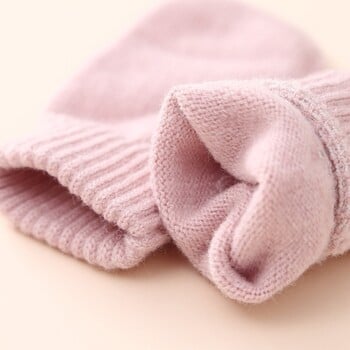 Baby Warm Beanie Καπέλο & Γάντια Πλεκτό Καπέλο και γάντι Βρεφικό κασκόλ Καπέλο μονόχρωμο Breatrhble Δώρο ντους για νήπια