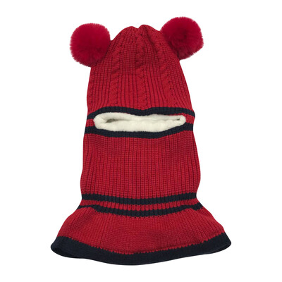 Žieminės vaikų plius vilnos kepuraitės storos šiltos megztos balaklava kepuraitės, skirtos vaikams, mergaitėms, berniukams, veidą dengianti kaukė su antkrūtiniu