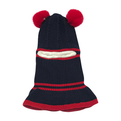 Žieminės vaikų plius vilnos kepuraitės storos šiltos megztos balaklava kepuraitės, skirtos vaikams, mergaitėms, berniukams, veidą dengianti kaukė su antkrūtiniu