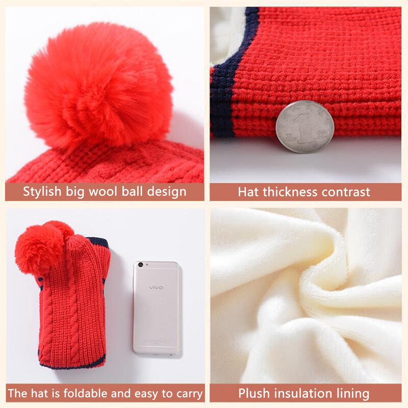 Žieminės vaikų plius vilnos kepuraitės storos šiltos megztos balaklava kepuraitės, skirtos vaikams, mergaitėms, berniukams, veidą dengianti kaukė su antkrūtiniu