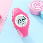 OHSEN lány fiú digitális karóra rózsaszín 7 színű led szilikon gyerekórák vízálló kültéri sport gyermek elektronikus karóra