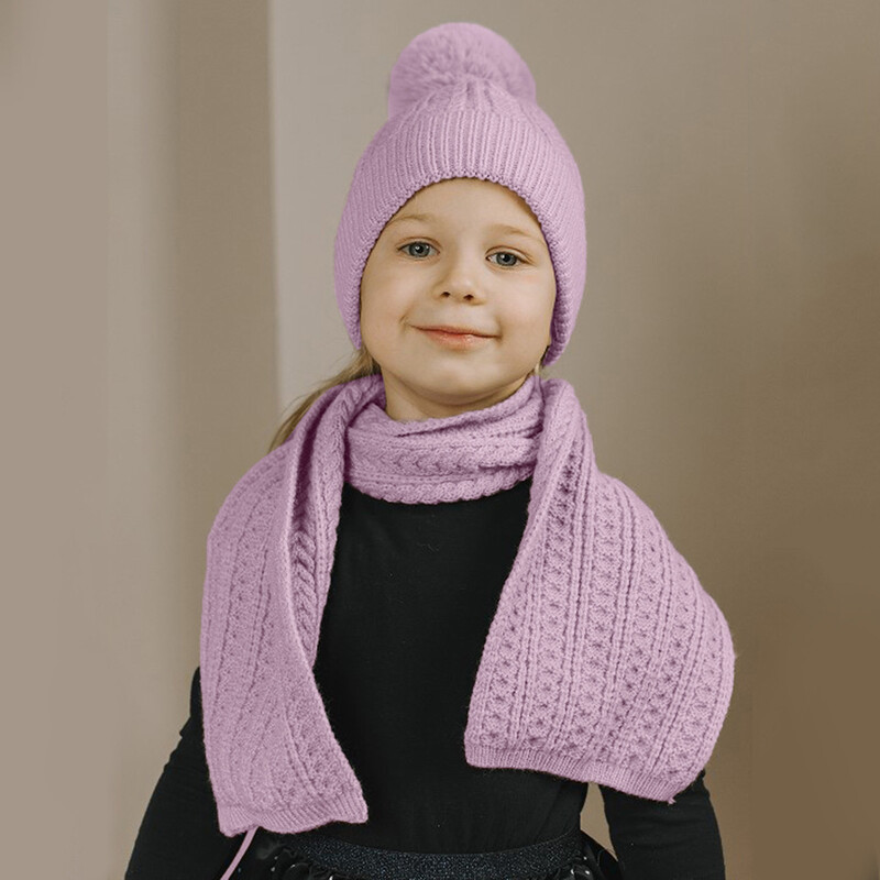 Vaikų kepurė Šalikas Pirštinės 3vnt rinkiniai Vienviečiai plaukuku kepurė megzta kepurė Dviguba stora šilta kepurė Kepurės masinė