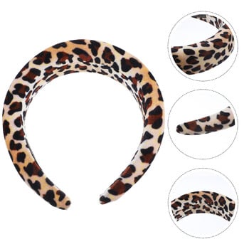 Leopard Sponge Headband Band Αξεσουάρ για Γυναικείες Κεφαλοδέτες για κορίτσια Διακόσμηση Σγουρά Μαλλιά Ενηλίκων