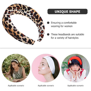 Leopard Sponge Headband Band Αξεσουάρ για Γυναικείες Κεφαλοδέτες για κορίτσια Διακόσμηση Σγουρά Μαλλιά Ενηλίκων