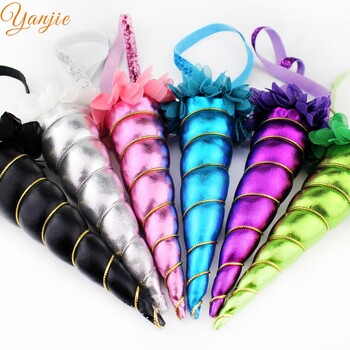 New Arrival Rainbow Headband 2024 Metallic Cosplay Festival Girl Horse Horn Birthday Party Hair Αξεσουάρ για Παιδικά Καπέλα