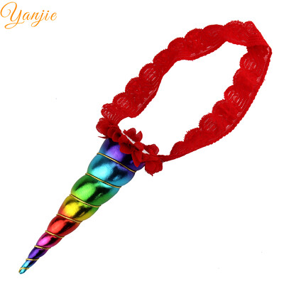 Noua sosire Curcubeu Bentita 2024 Metallic Cosplay Festival Fata Corn Cal pentru petrecere de aniversare Accesorii de păr pentru copii Crăciun