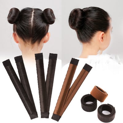 Lady Girl Аксесоари за коса Sweet French Dish Made Hair Band Ball Twist Magic DIY Tool Maker Synthetic Donuts Bud Band Head Head