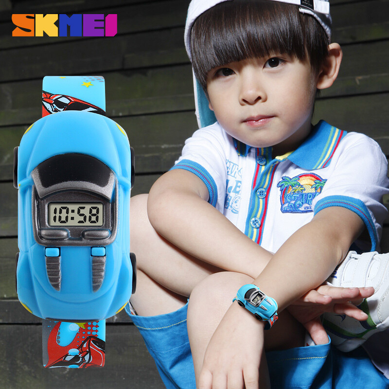 SKMEI Colorful Creative Cartoon Fun Car Mode Детски часовници Date Time Clock Ръчен часовник за момчета Момичета Подарък за рожден ден Нова година