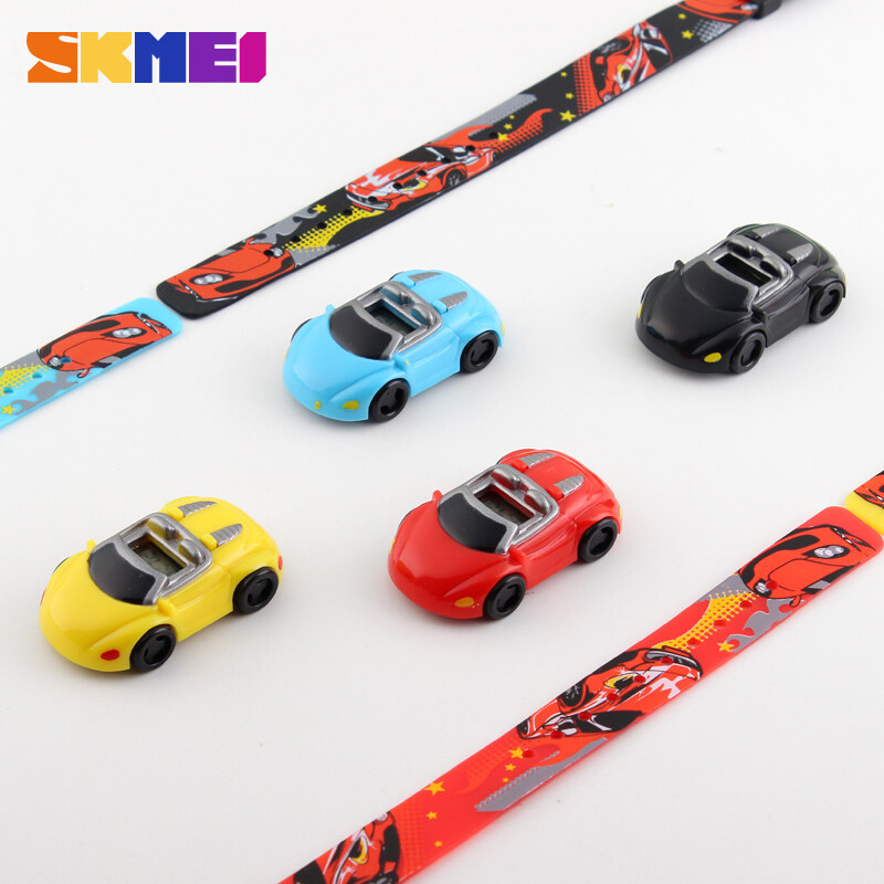 SKMEI Colorful Creative Cartoon Fun Car Mode Детски часовници Date Time Clock Ръчен часовник за момчета Момичета Подарък за рожден ден Нова година
