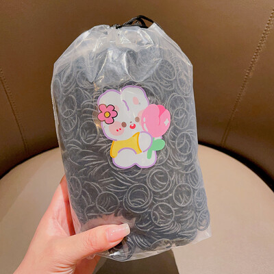 100 vnt / maišelis Nauji vaikiški saldainiai Spalvos Paprasti Scrunchies Guminės juostelės Kūdikių Mergaitėms Minkštos Elastinės Plaukų Juostelės Vaikų Plaukų Priedai