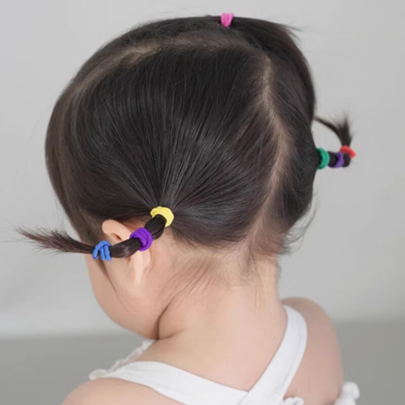 100 vnt / maišelis Nauji vaikiški saldainiai Spalvos Paprasti Scrunchies Guminės juostelės Kūdikių Mergaitėms Minkštos Elastinės Plaukų Juostelės Vaikų Plaukų Priedai