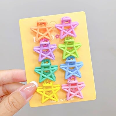 8kom/set Crne šarene geometrijske plastične male kandže za slatke djevojke Mini kopče za kosu Ukosnice za djecu Lijepi dodaci za kosu