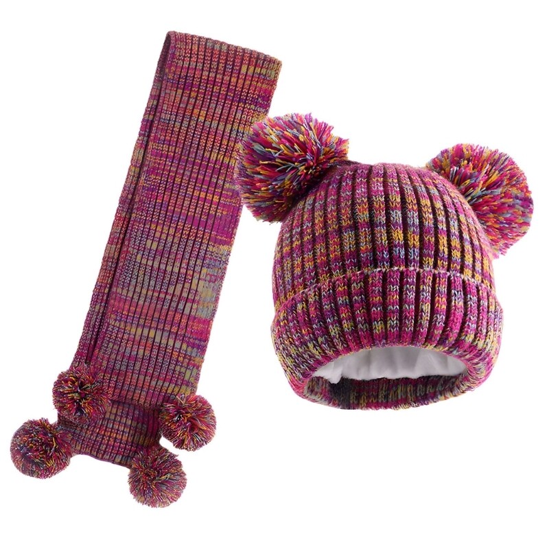 Copil Elegant Palarie cu Esarfa Set Tinuta Suplimente Iarna Esential Confortabil