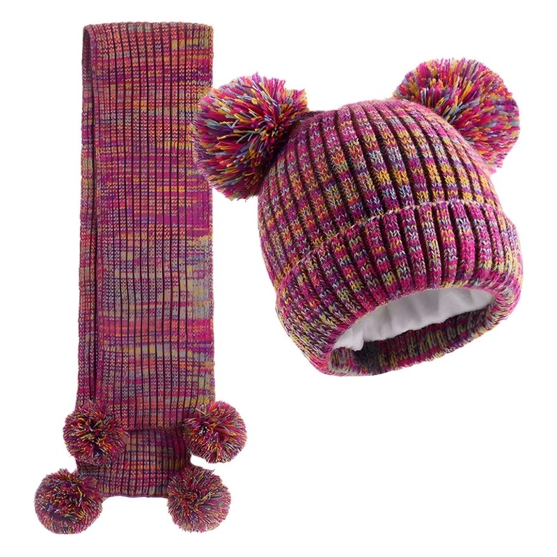 Copil Elegant Palarie cu Esarfa Set Tinuta Suplimente Iarna Esential Confortabil