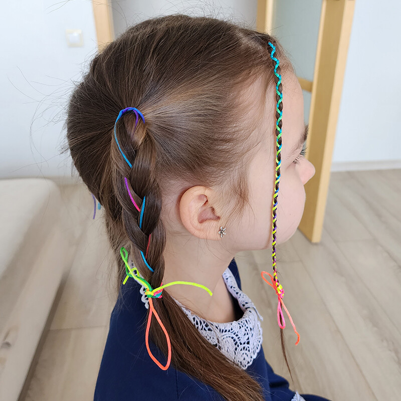 90cm 4-30kom šarene nasumične pletenice užeta za kosu za pletenje djevojaka DIY pletenice s konjskim repom Ženski alat za oblikovanje Dreadlocks