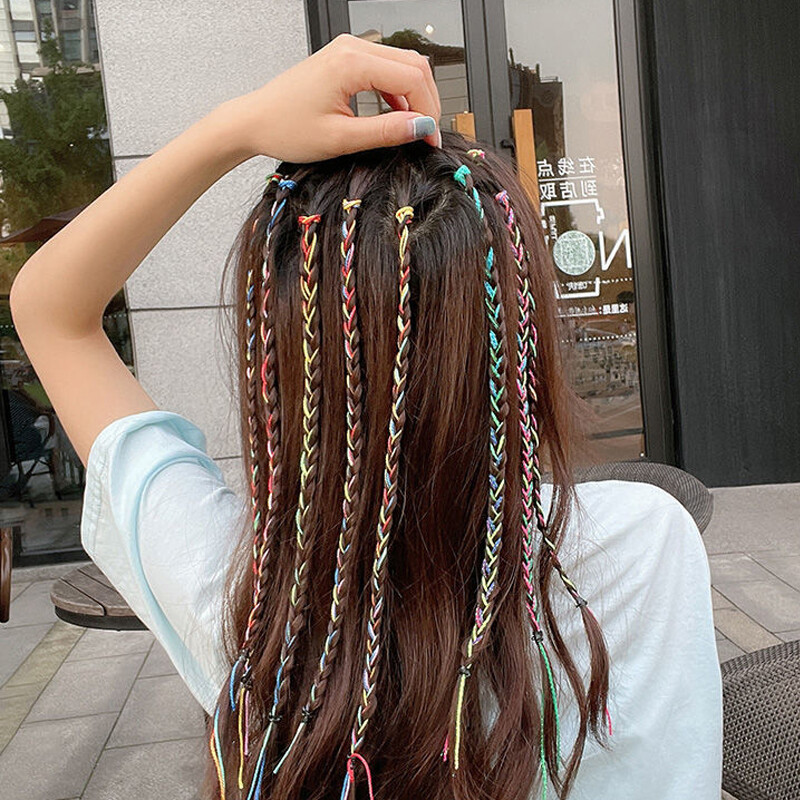 90cm 4-30kom šarene nasumične pletenice užeta za kosu za pletenje djevojaka DIY pletenice s konjskim repom Ženski alat za oblikovanje Dreadlocks