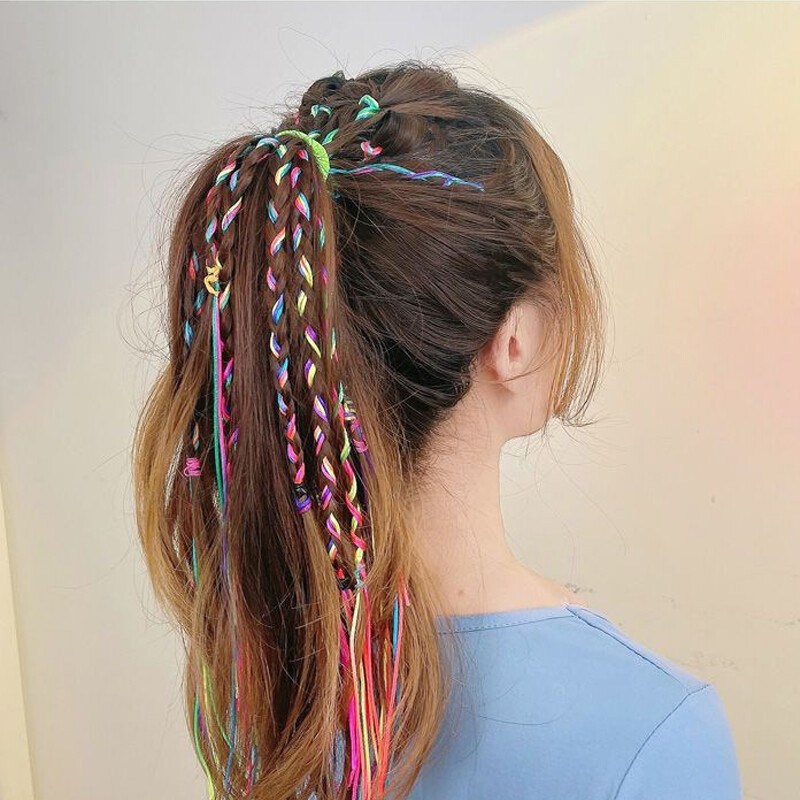 90cm 4-30kom šarene nasumične pletenice užeta za kosu za pletenje djevojaka DIY pletenice s konjskim repom Ženski alat za oblikovanje Dreadlocks
