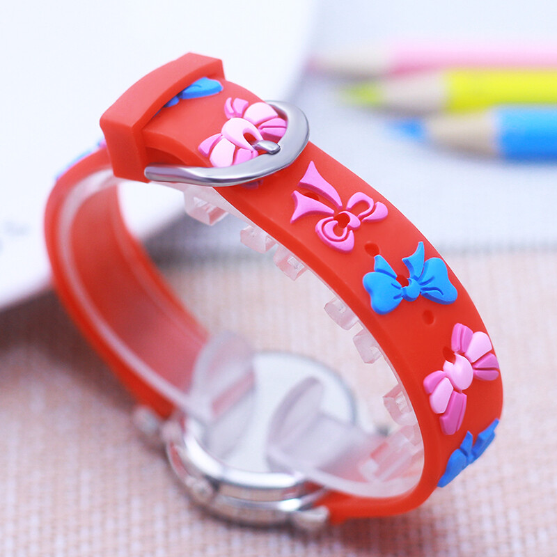 2024 Ceasuri noi Fete Băieți Drăguț drăguț Papion Curea din silicon Ceasuri Cadran din oțel inoxidabil Ceas digital colorat pentru Cadouri pentru copii mici