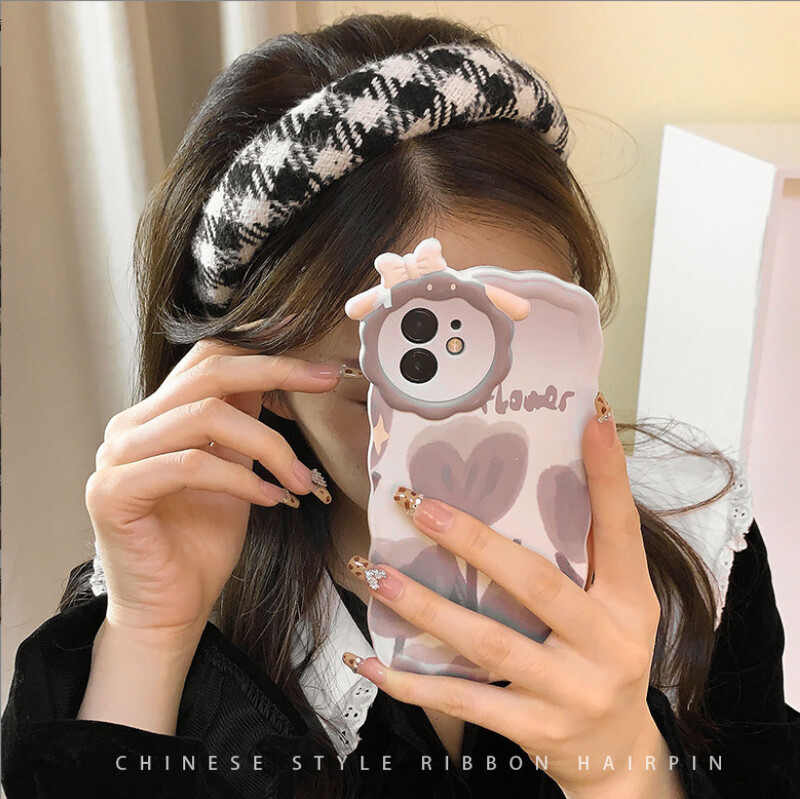 Őszi/téli új fekete-fehér kockás fejpánt szivacs széles hajpánt női lányoknak elegáns hajkarika divatos hajkiegészítők