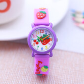 Vasaros vaikai LUCKY Merginos Moterys Maži Vaikai Kawaii Braškių Karikatūros Laikrodžiai Studentams Kūdikių Gimtadienio Silikoniniai Mini Žaisliniai Laikrodžiai
