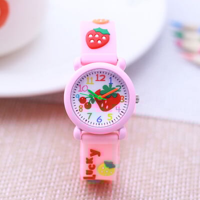 Vasaros vaikai LUCKY Merginos Moterys Maži Vaikai Kawaii Braškių Karikatūros Laikrodžiai Studentams Kūdikių Gimtadienio Silikoniniai Mini Žaisliniai Laikrodžiai