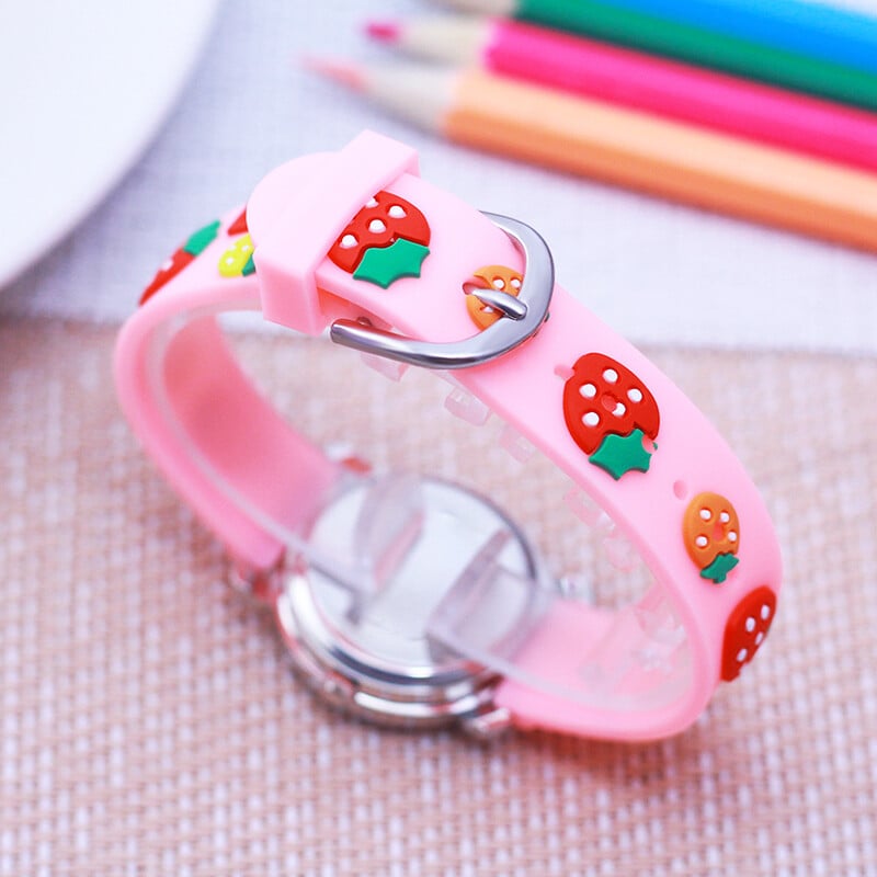 Vasaros vaikai LUCKY Merginos Moterys Maži Vaikai Kawaii Braškių Karikatūros Laikrodžiai Studentams Kūdikių Gimtadienio Silikoniniai Mini Žaisliniai Laikrodžiai