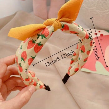 Print Fruit Bowknot Hairband Strawberry Headband για γυναίκες Κορίτσια Κορεατικά φαρδιά μαλλιά υφασμάτινα αξεσουάρ μαλλιών Καθημερινά αξεσουάρ μαλλιών