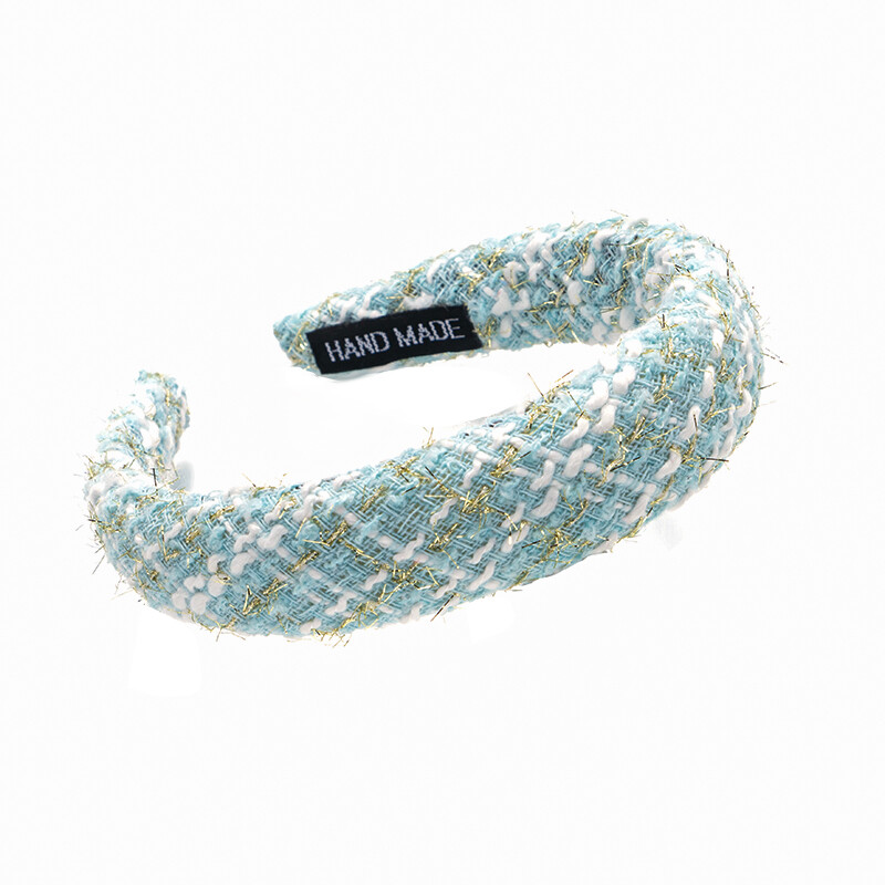 AISHG francia széles karimájú szivacsos hajpánt női koreai tweed szövetből készült fejpánt, vintage karika, rögzített hajpánt lányoknak hajkiegészítők