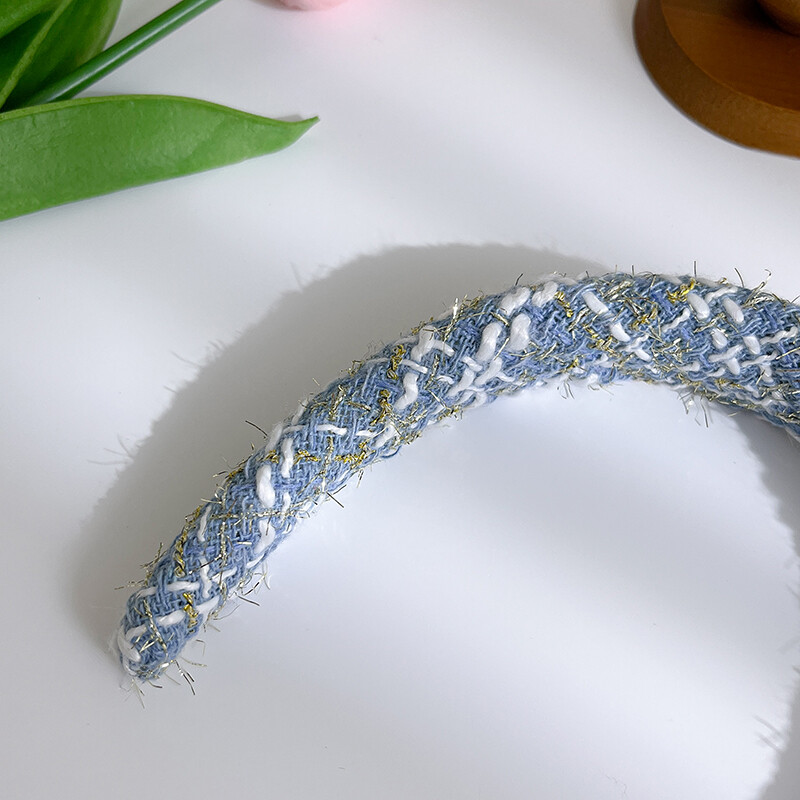 AISHG francia széles karimájú szivacsos hajpánt női koreai tweed szövetből készült fejpánt, vintage karika, rögzített hajpánt lányoknak hajkiegészítők