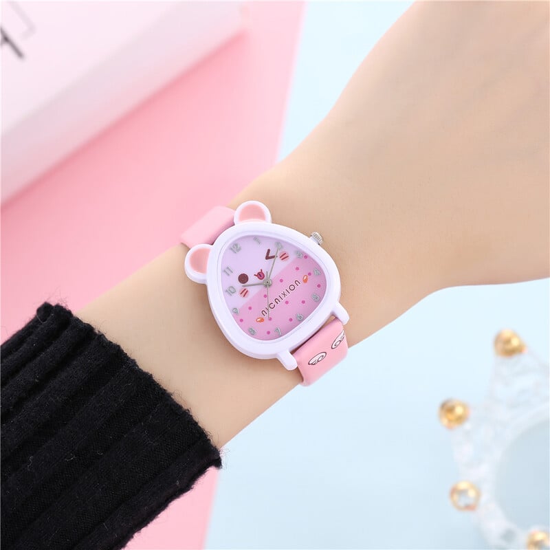 Detské hodinky s kreslenými postavičkami, Groundhog Simplicity Pink, študentské hodinky pre 8 až 12 rokov, darček k narodeninám pre chlapcov a dievčatá.