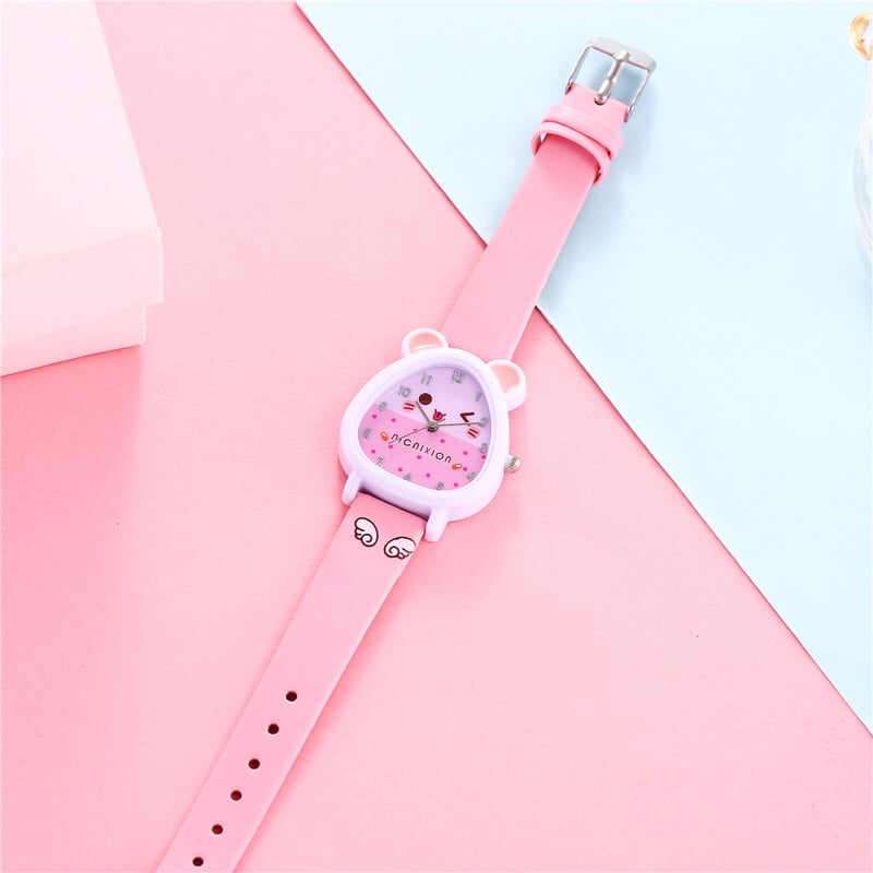 Detské hodinky s kreslenými postavičkami, Groundhog Simplicity Pink, študentské hodinky pre 8 až 12 rokov, darček k narodeninám pre chlapcov a dievčatá.