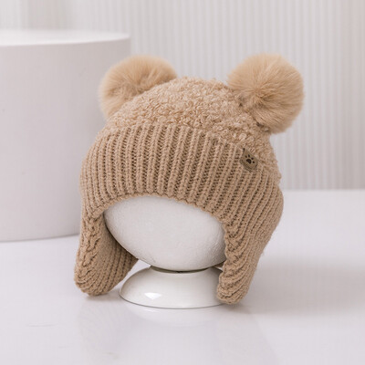 Armas plüüsist palliga beebi kõrvaklapid müts talvine soe laste kõrvakaitse müts paks sametine laste suusakapott 6-36M väikelapse nokamüts