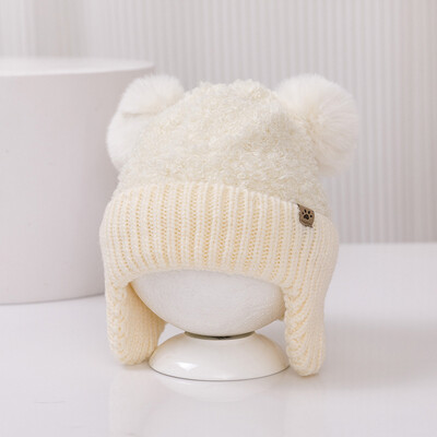 Armas plüüsist palliga beebi kõrvaklapid müts talvine soe laste kõrvakaitse müts paks sametine laste suusakapott 6-36M väikelapse nokamüts