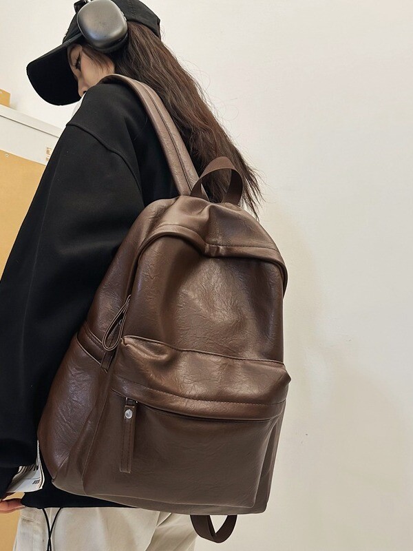 Vyriškas mokyklinis krepšys Harajuku Forest didelės talpos vienspalvis mokyklinis krepšys, moteriškas, paprastas lengvas kelioninis kuprinė vidurinės mokyklos mokiniams