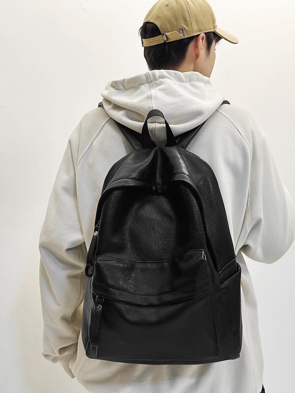 Vyriškas mokyklinis krepšys Harajuku Forest didelės talpos vienspalvis mokyklinis krepšys, moteriškas, paprastas lengvas kelioninis kuprinė vidurinės mokyklos mokiniams