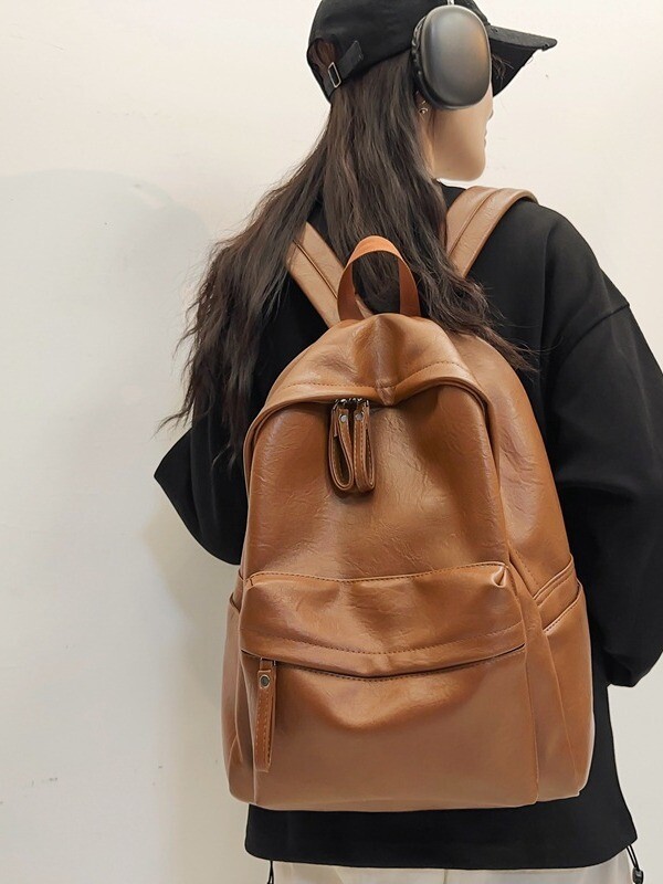 Vyriškas mokyklinis krepšys Harajuku Forest didelės talpos vienspalvis mokyklinis krepšys, moteriškas, paprastas lengvas kelioninis kuprinė vidurinės mokyklos mokiniams