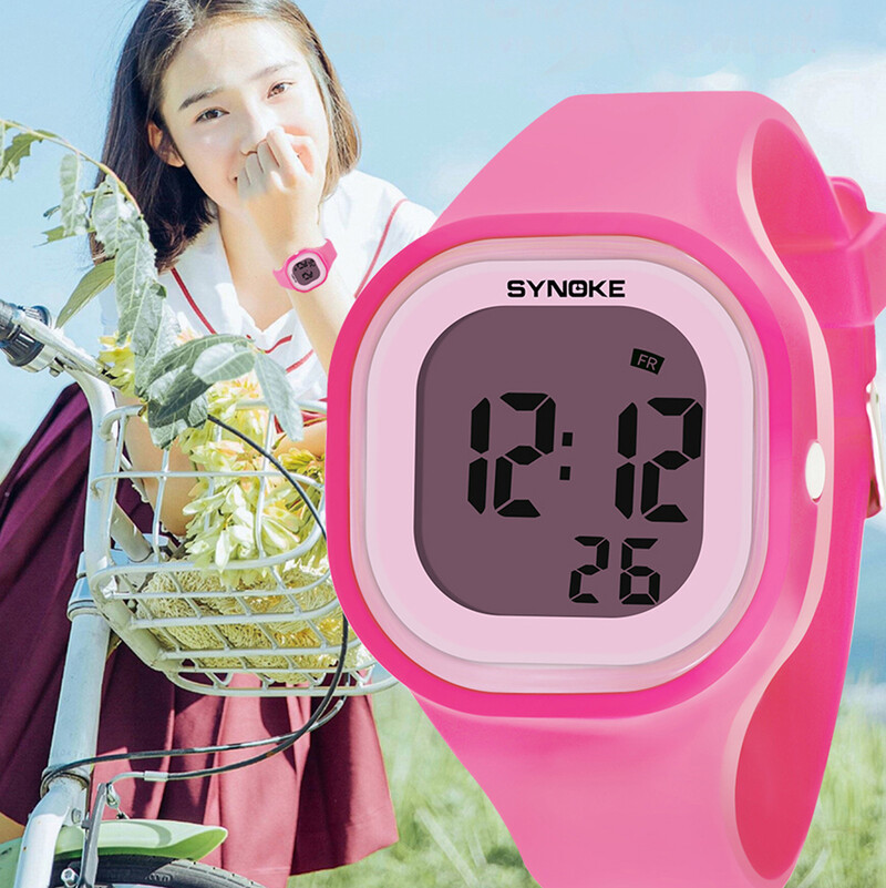 UTHAI CE05 Nou Sosire Moda Colorate Copii Copii Fată Ceasuri băiat Ceas de mână Ceasuri de mână cu lumină LED din silicon Ceasuri de mână digitală Fată