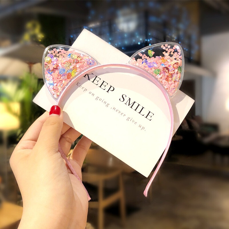 Fete drăguț strălucitor paiete urechi de pisică benzi pentru păr dulce ornament pentru păr bentita prințesă cadou accesorii pentru cap pentru copii la modă accesorii de păr