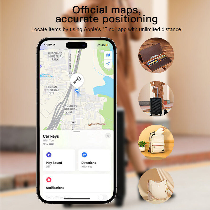 Smart Magnet Card Tracker Εργασία με Apple Find My APP Κινητό τηλέφωνο Πίσω κάλυμμα Θήκη κάρτας Κάτοχος ταυτότητας Λεπτό αυτοκόλλητο για iPhone