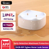 SONOFF SNZB-05P Zigbee 3.0 senzor úniku vody, detekcia úniku a kvapkania, upozornenia v reálnom čase, podpora domáceho asistenta Google Alexa